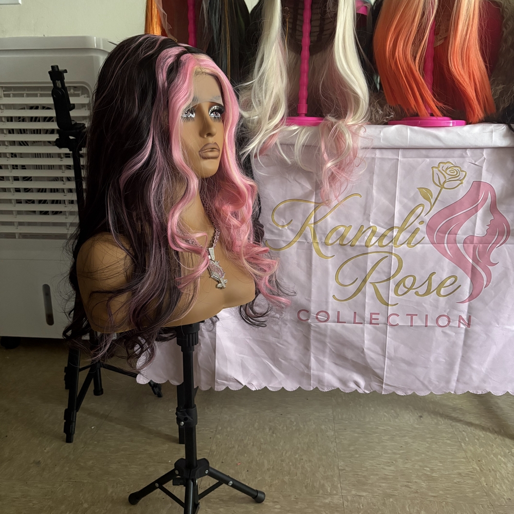 Pink and Black Wig